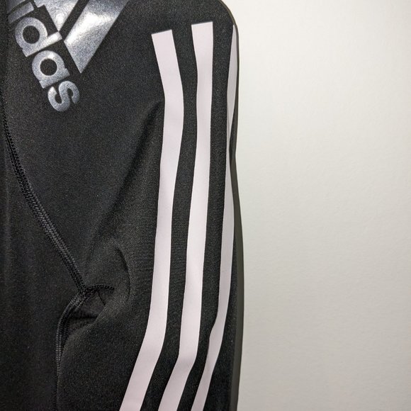 Adidas Alphaskin 3-Stripes L/S Climacool Shirt Black Men's Size - Picture 4 of 6